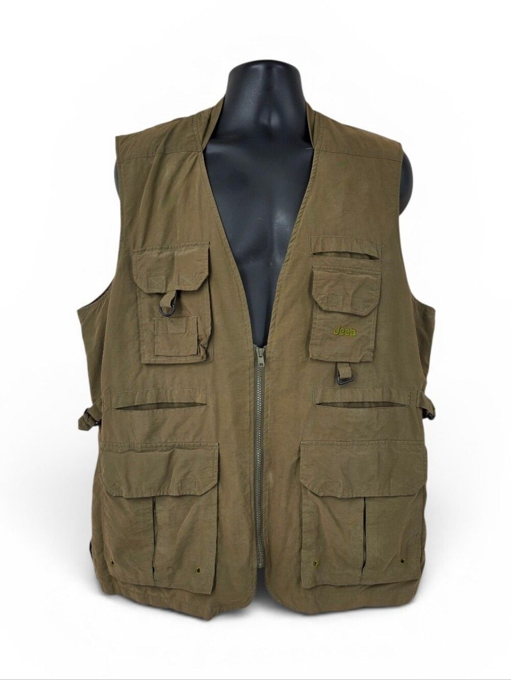Jeep Men's Military Olive Green Utility Field Vest